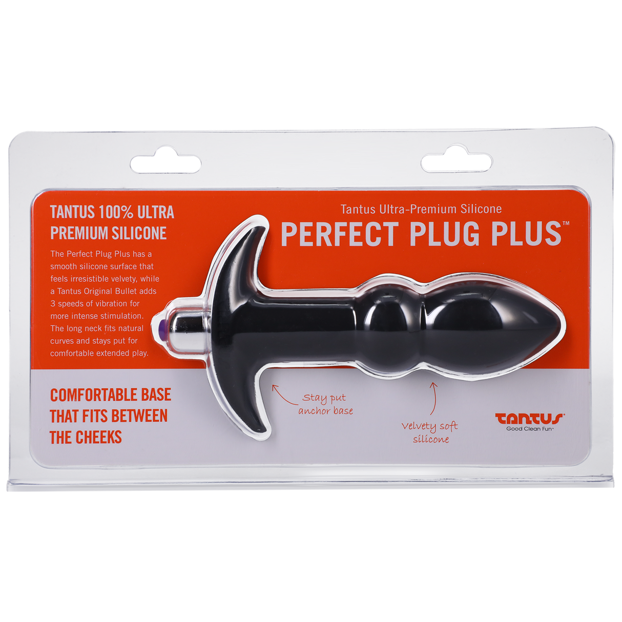 Tantus Perfect Plug Plus — Small Anal Plug, Black - TS565BK