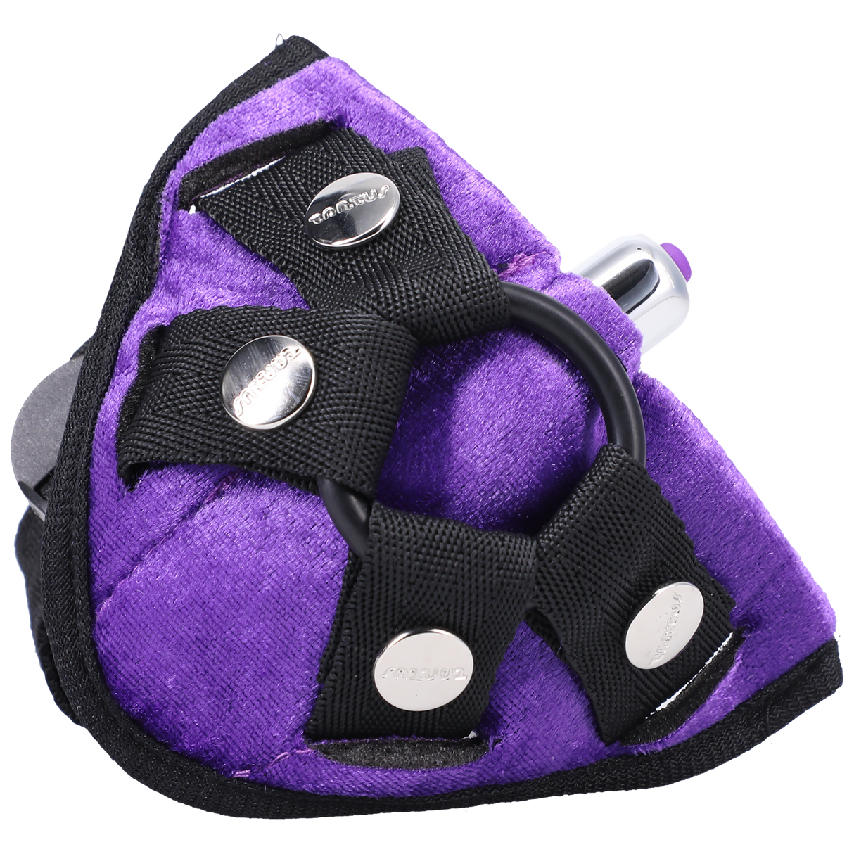 Tantus Velvet Vibrating Harness, Lilac — Includes Bullet Vibe - TS8686