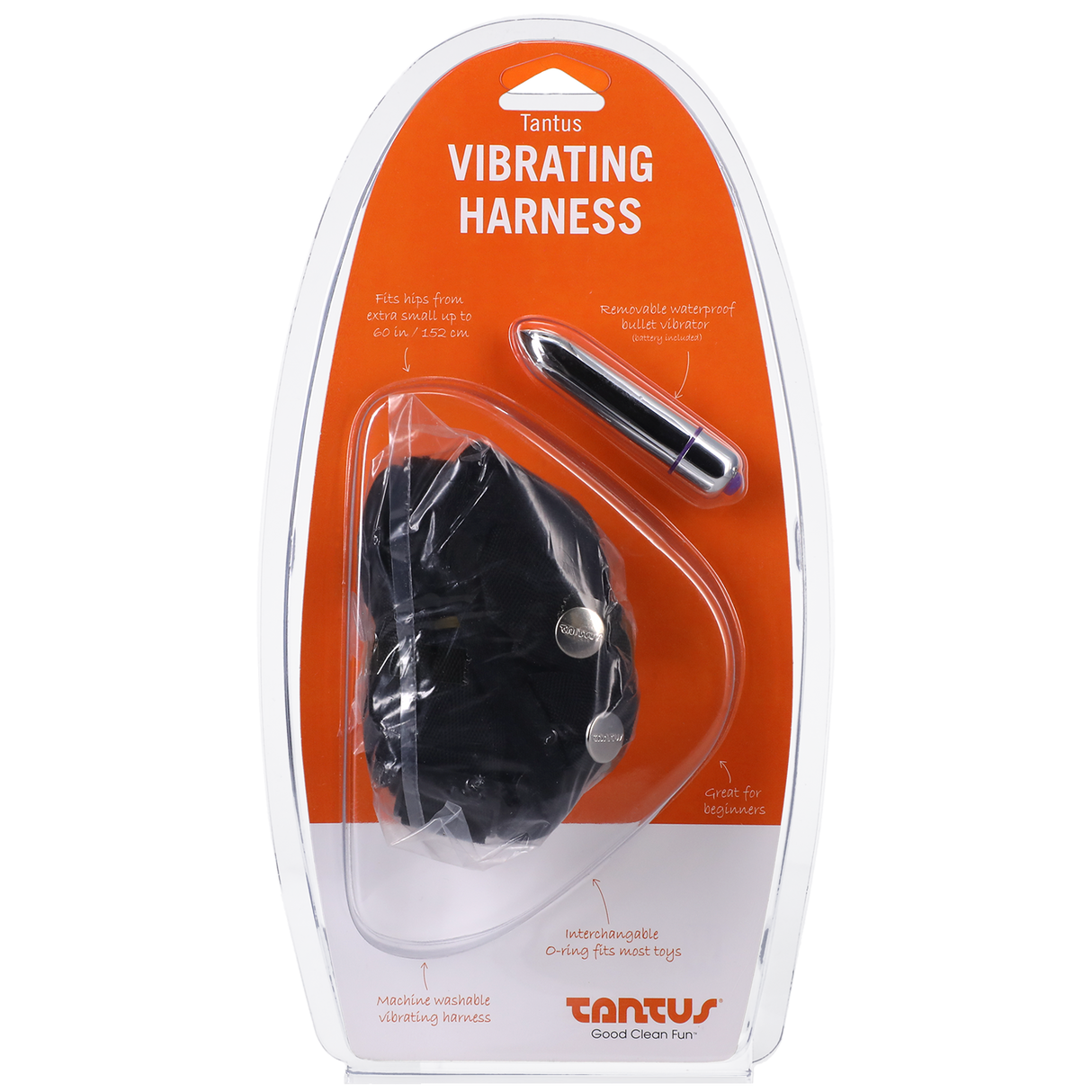 Tantus Velvet Vibrating Harness — Onyx (Includes Bullet) - TS8693