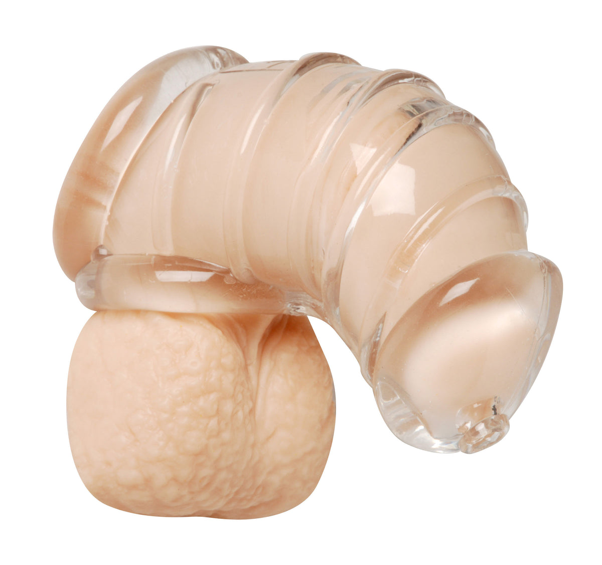 XR Brands Detained Soft Body Rubber Chastity Cage — 4 in, 1.25 in ID - MS-AE408