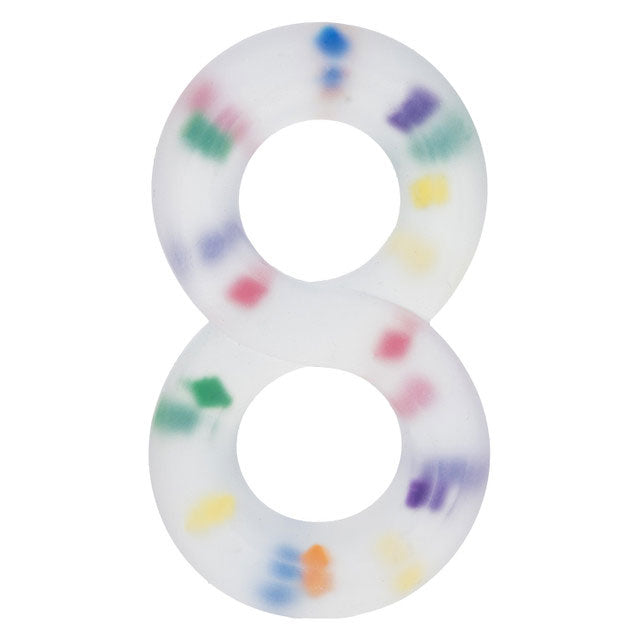 CalExotics Alpha Liquid Silicone Crazy 8 Party Ring — Dual Cock Ring, 1 in - SE1491182