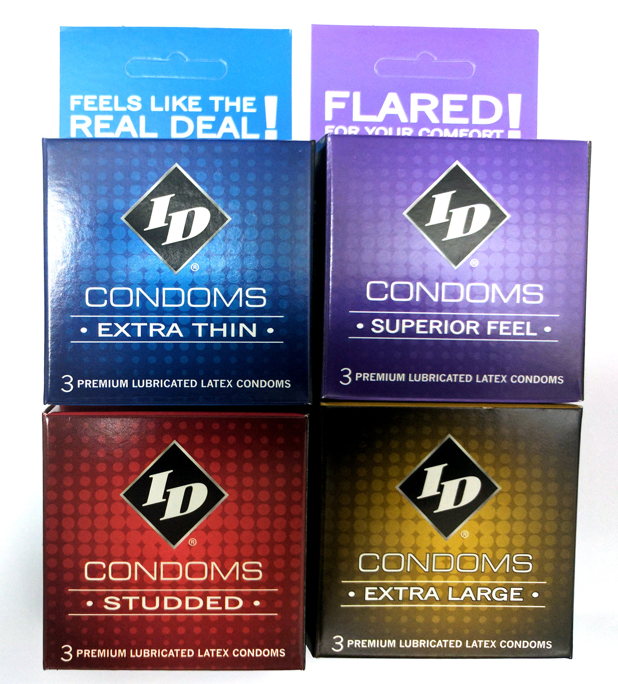 "ID Condoms - Case of 72 - 3 Packs - Assorted Styles ID-CAS-03"