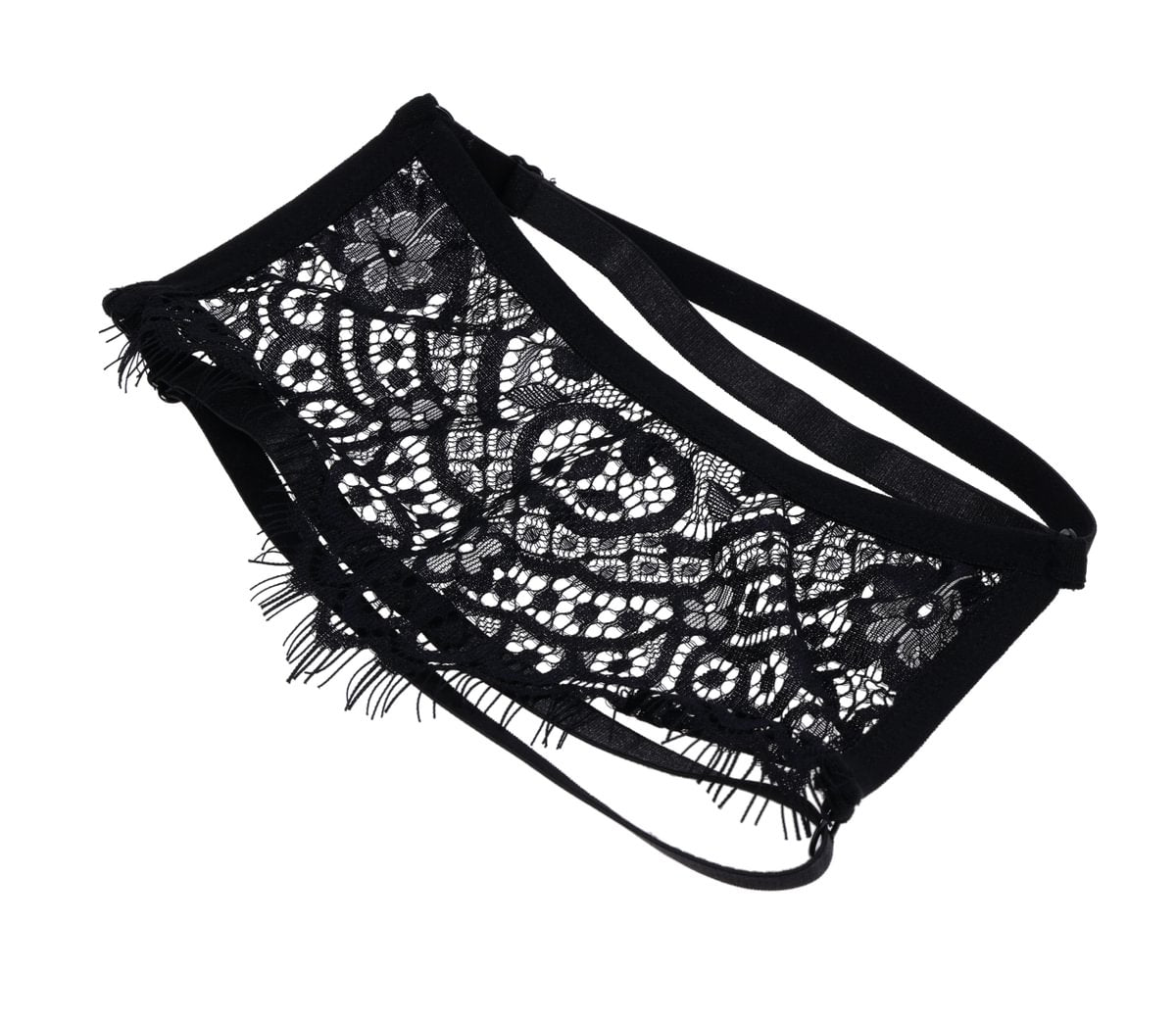Sex & Mischief Veiled Vision Lace Blindfold — Black - SS10100