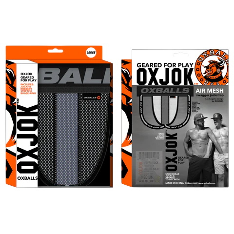 OXBALLS Airmesh Swagger Jockstrap, Tar Black — Large - OX-JOK-1010-BLK-L
