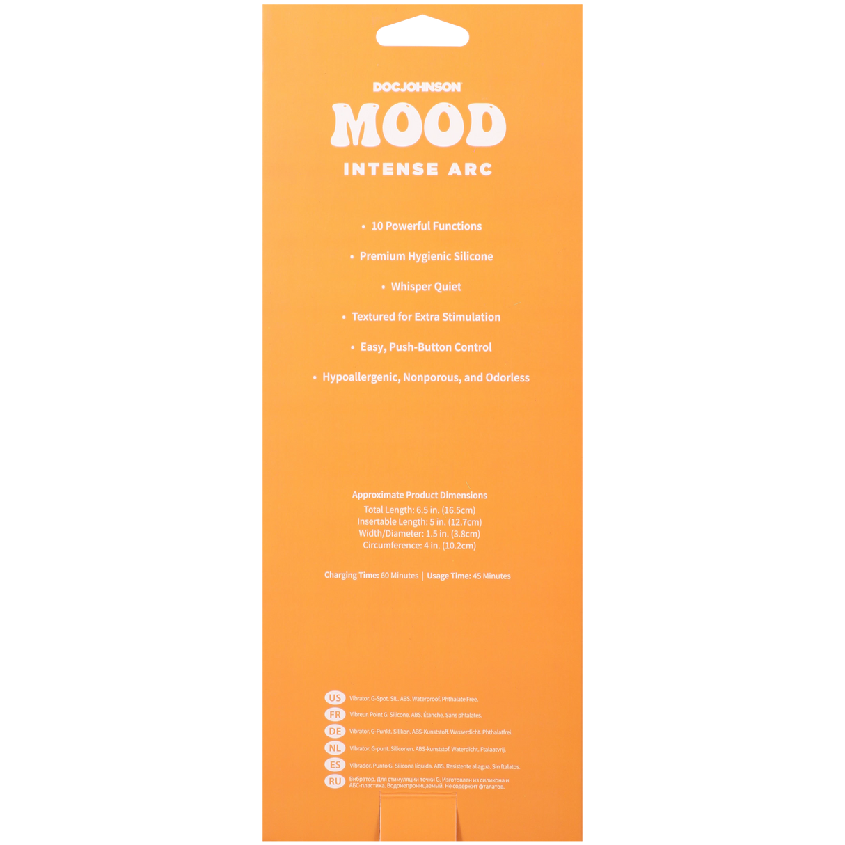 Doc Johnson Mood Intense Arc Vibrator, Teal — 5 in Insertable - DJ1472-04-BX