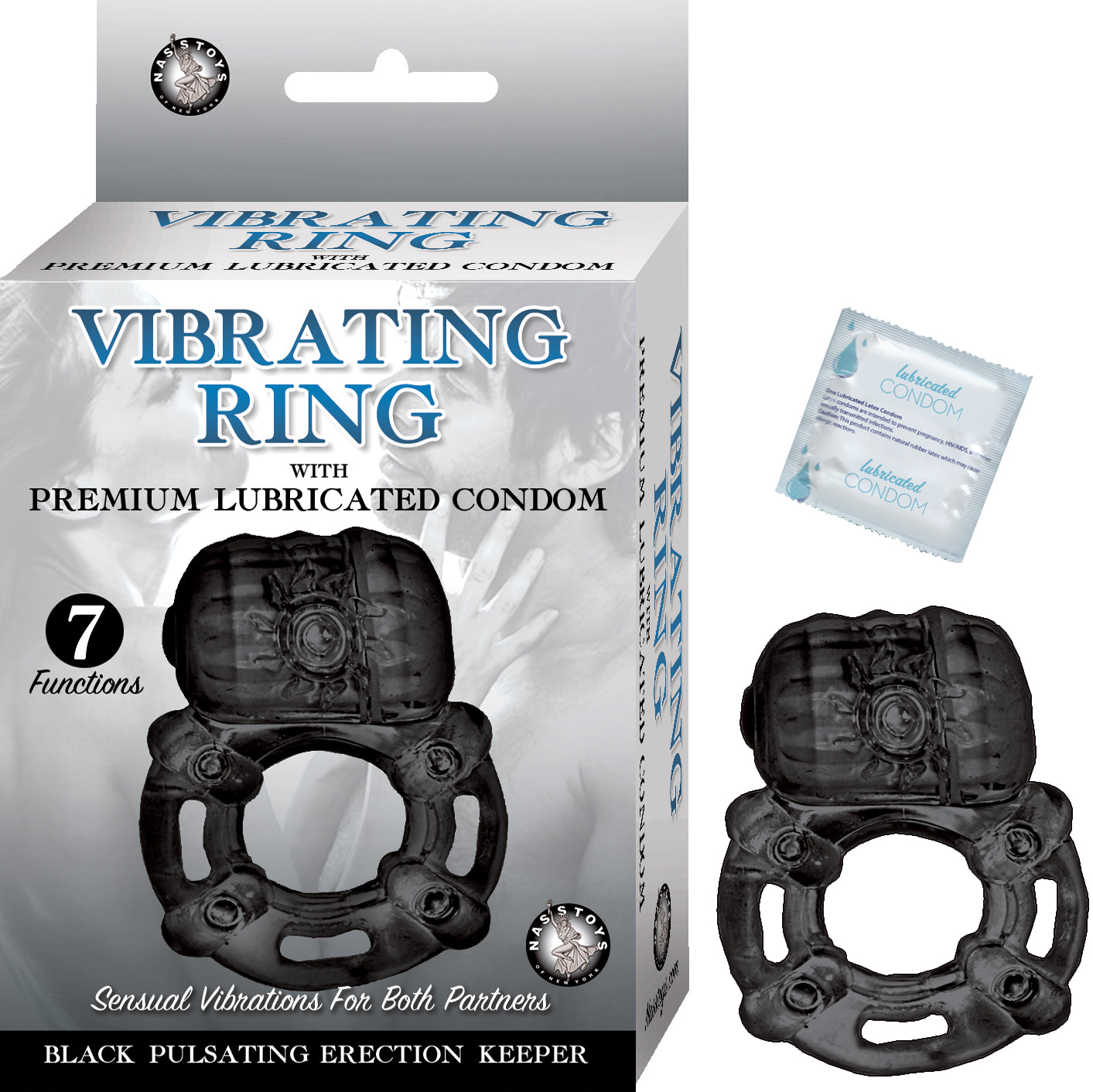 Vibrating Ring Black Pulsating Erection Keeper - Black by Nasstoys