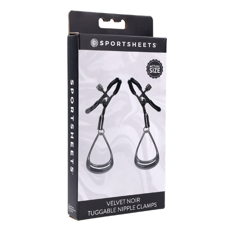 Sportsheets Velvet Noir Tuggable Nipple Clamps - SS37005
