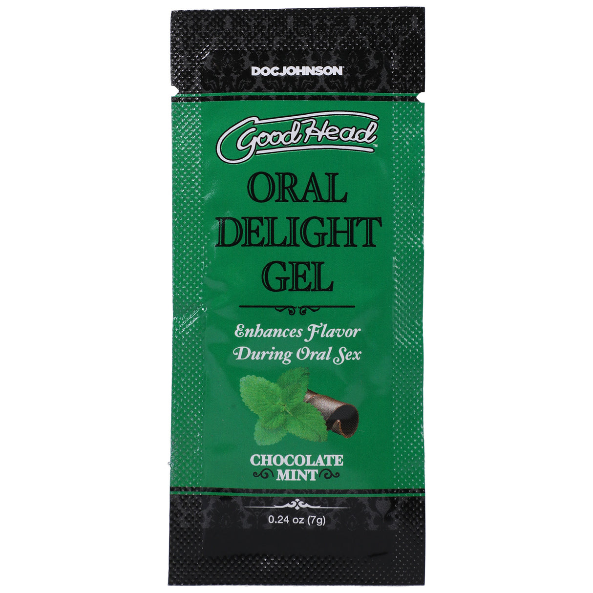 Doc Johnson Goodhead Oral Delight Gel — Chocolate Mint 0.24 oz Single-Use Packet - DJ1387-28-BU