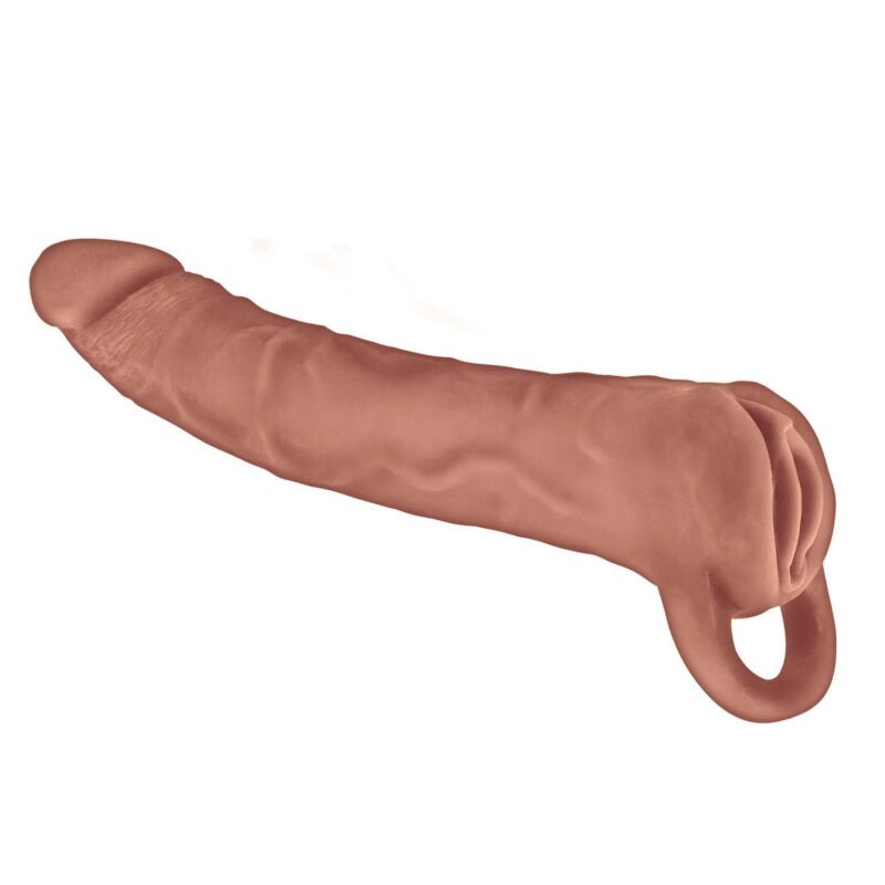 Nasstoys Great Extender 2-in-1 9-inch Extender & Masturbator, Brown - NW3348