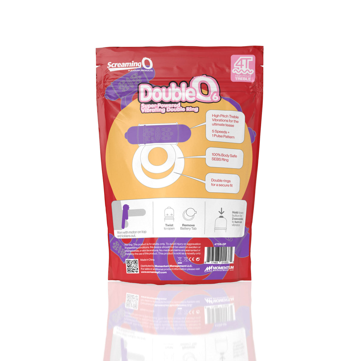 Screaming O 4t - Double O 6 Super Powered Vibrating Double Ring - Grape