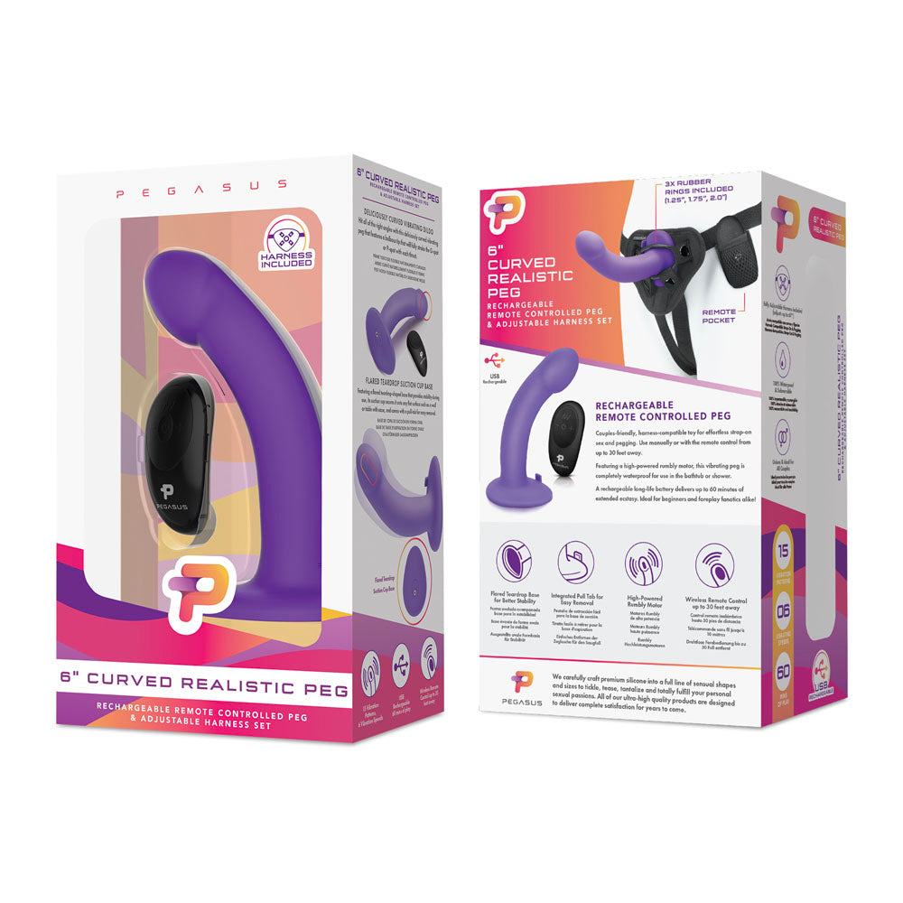 Pegasus 6 Inch Curved Realistic Peg - Purple by Pegasus