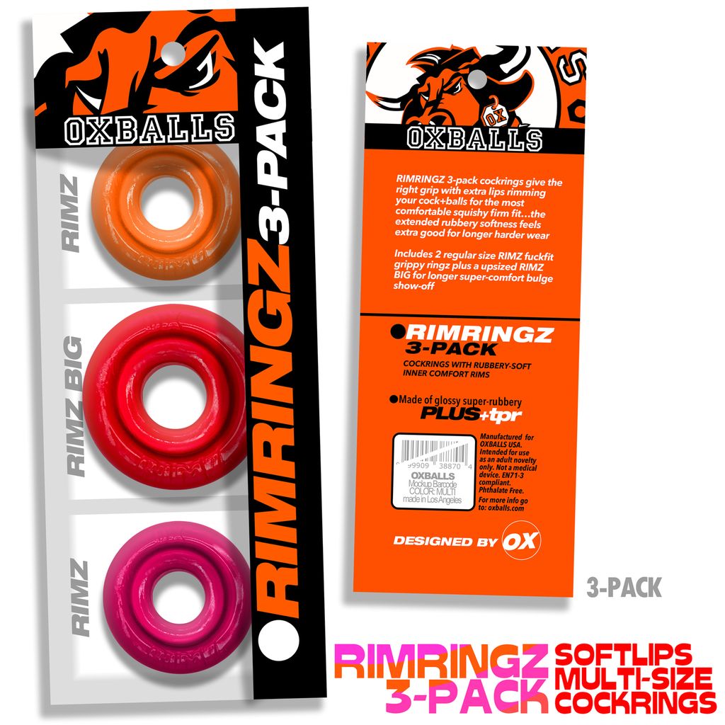 OXBALLS Rimringz Multi-Size 3-Pack — Fire Hots - OX8478