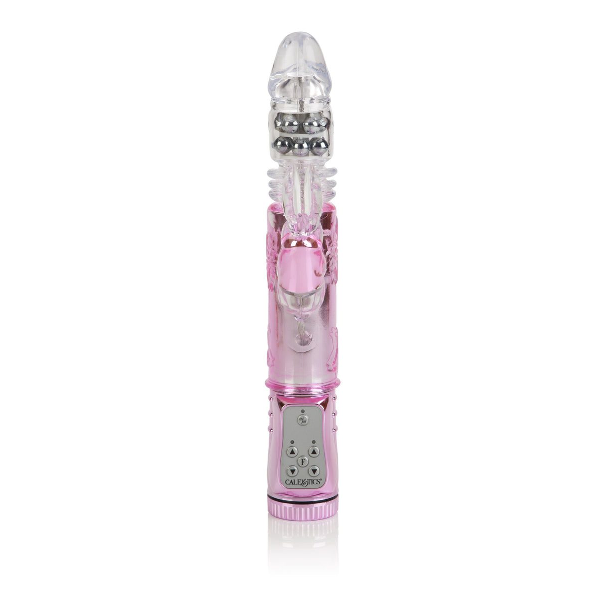CalExotics Dual-Motor Thrusting Jack Rabbit Vibrator, Pink - SE0661003