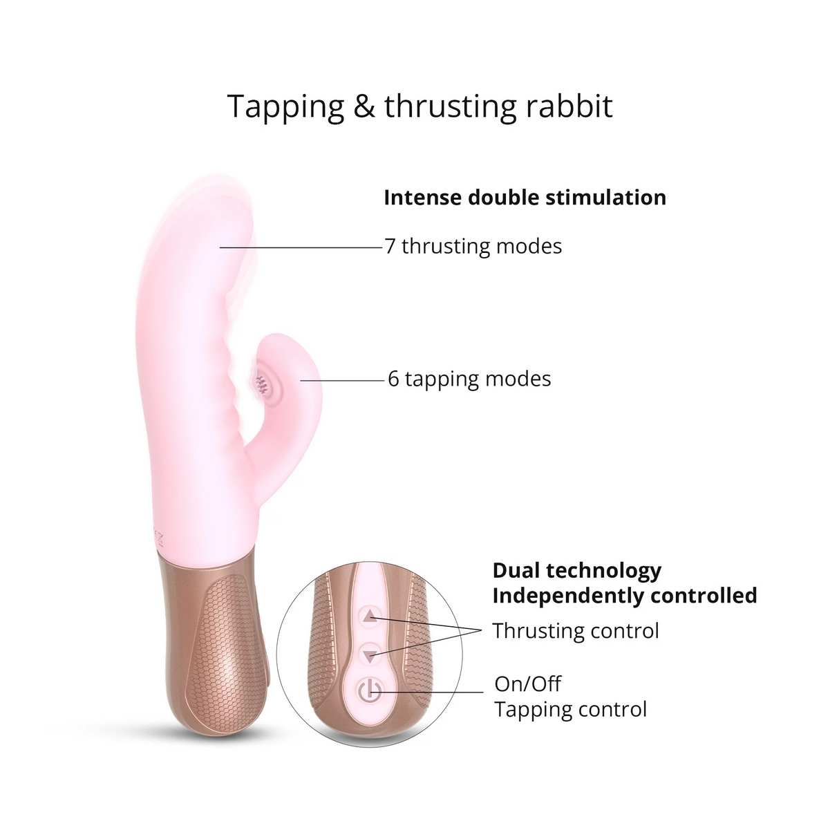 LOVE TO LOVE Sassy Bunny Dual-Motor Rabbit Vibrator — Baby Pink - LV2701