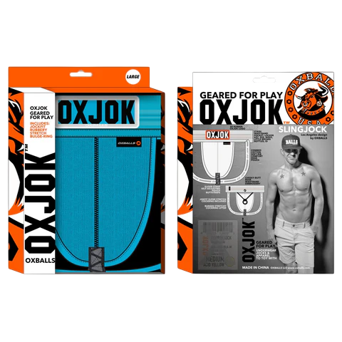OXBALLS Slingjock Slider-Strap Jock — Pool, Large - OX-JOK-1000-POL-L