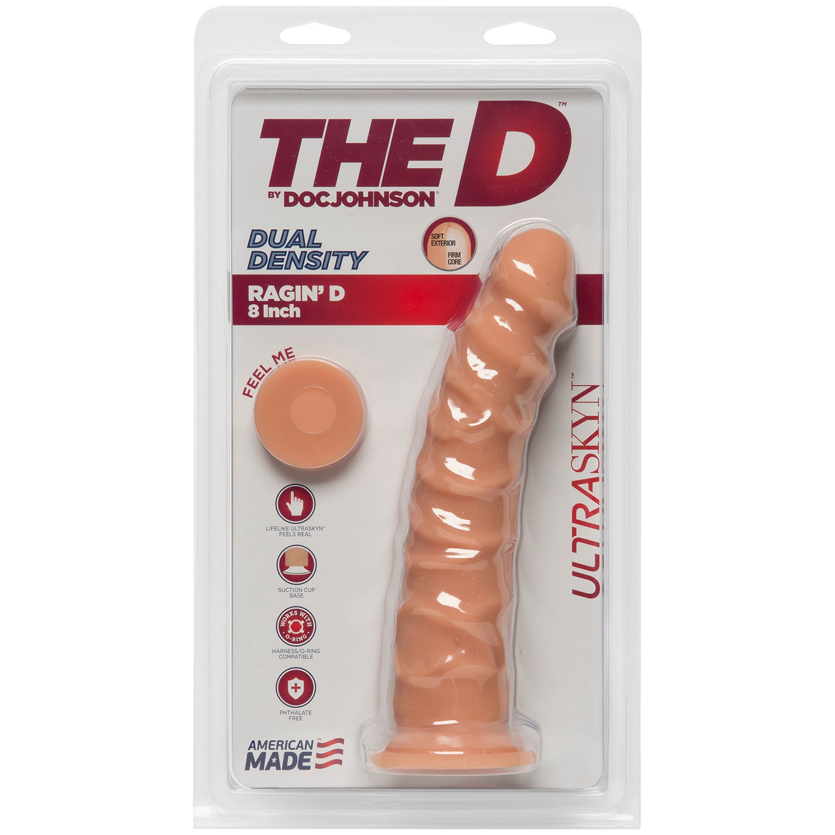 Doc Johnson The D Ragin' D 8-Inch ULTRASKYN Realistic Dildo, Vanilla - DJ1700-10-CD
