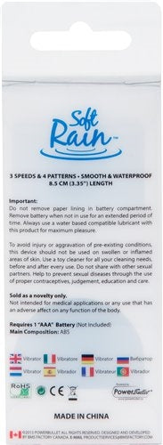 Soft Rain Power Bullet 3 Inch Breeze Coated 7 Function - Blue by BMS Factory