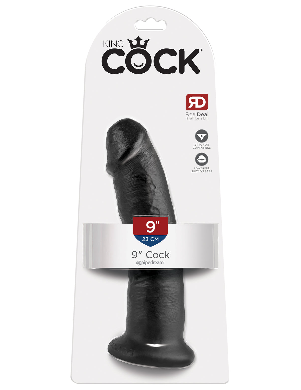 King Cock 9-Inch Cock Black by Pipedream
