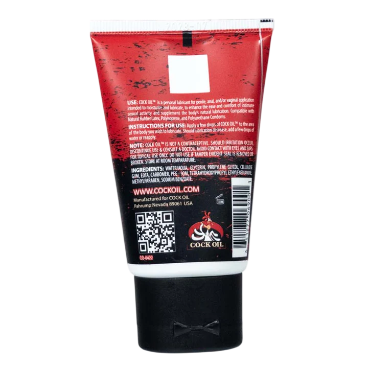 Cock Oil Water-Based Lubricant — 2 fl oz Travel Squeeze Tube - CO9001