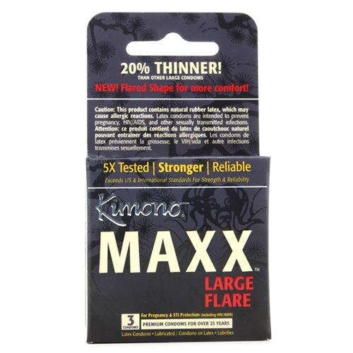 Paradise Marketing Kimono Maxx Large Flare Condoms — 3 Pack - KM03003