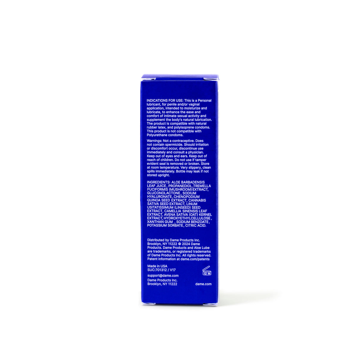 Dame Aloe Lube — pH-Balanced Personal Lubricant, 2 oz - DM1814