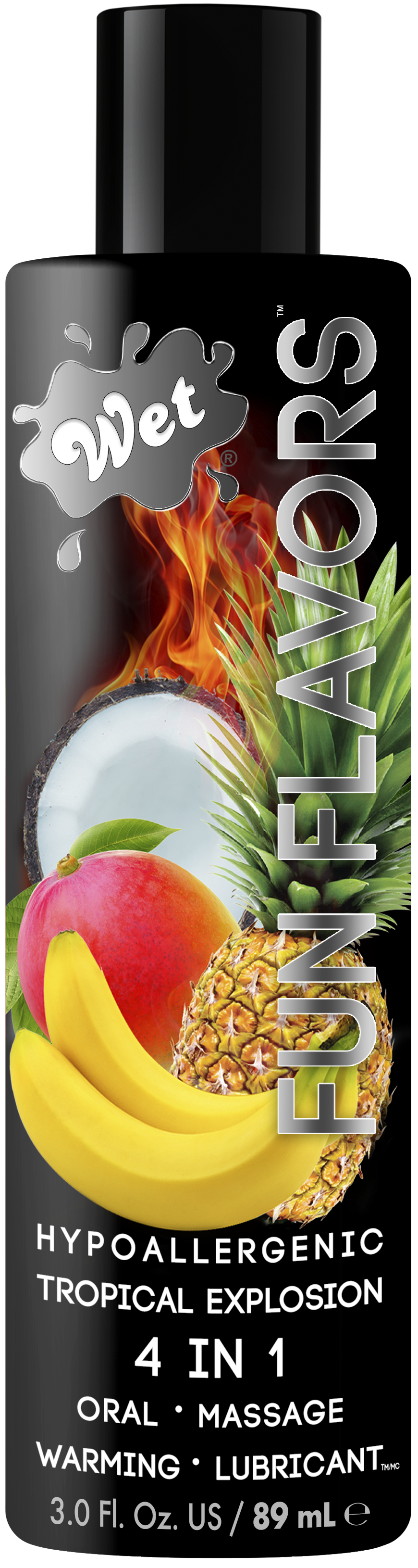 Wet Fun Flavors Tropical Explosion 4-in-1 Flavored Lube, 3 oz - WT833