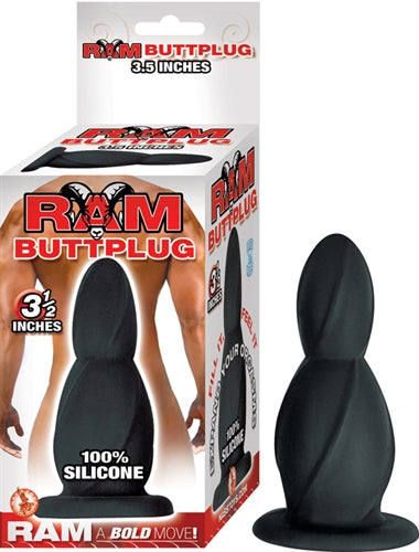 Ram Butt Plug 3.5-Inches - Black by Nasstoys