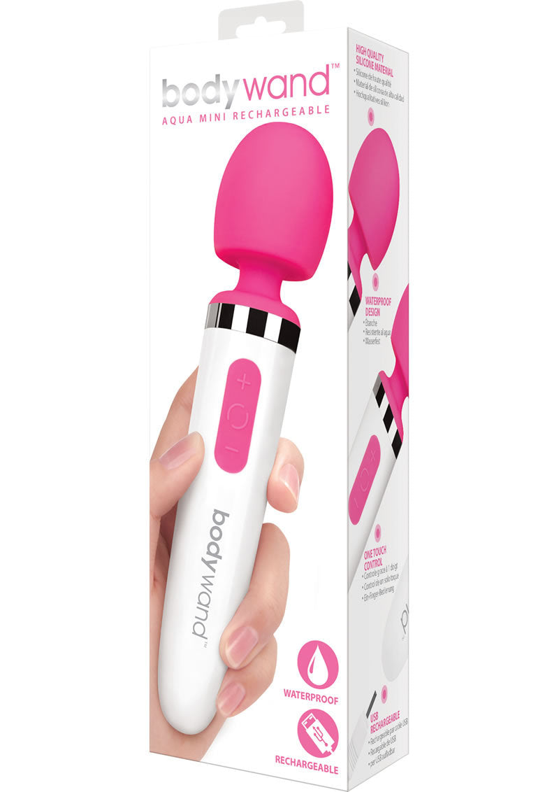XGEN Bodywand Aqua Mini Silicone Rechargeable Wand — Pink - X-BW122