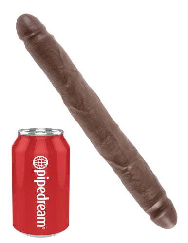 King Cock 12 Inch Slim Double Dildo - Brown by Pipedream