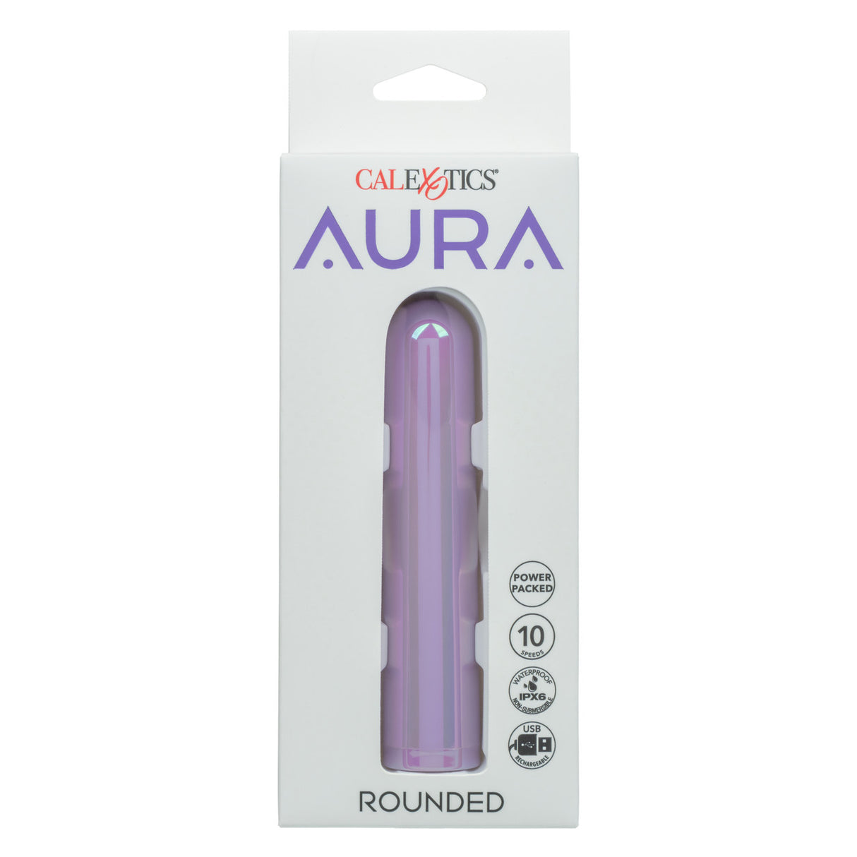 CalExotics Aura Rounded Purple Mini Vibrator — 5 in - SE0648123
