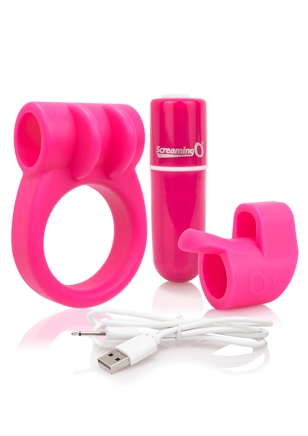 Screaming O Charged Combo Kit — 2-Piece Pink Male Pleasure Kit - ACK-PK-101E