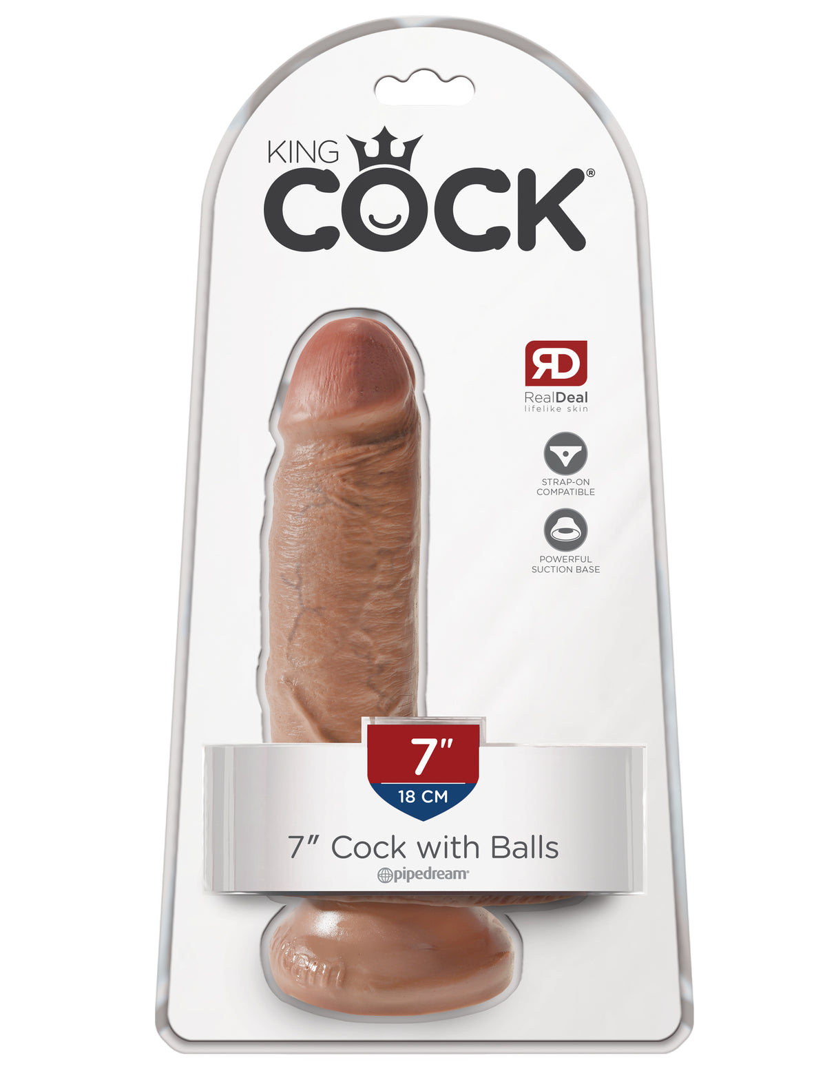 Pipedream King Cock 7 Inch Dildo with Balls — Tan - PD5506-22