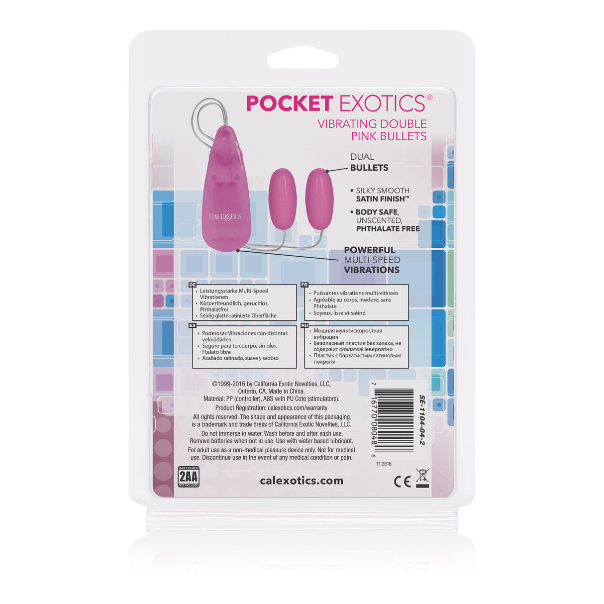 CalExotics Pocket Exotics Double Vibrating Bullets — Pink - SE1104042
