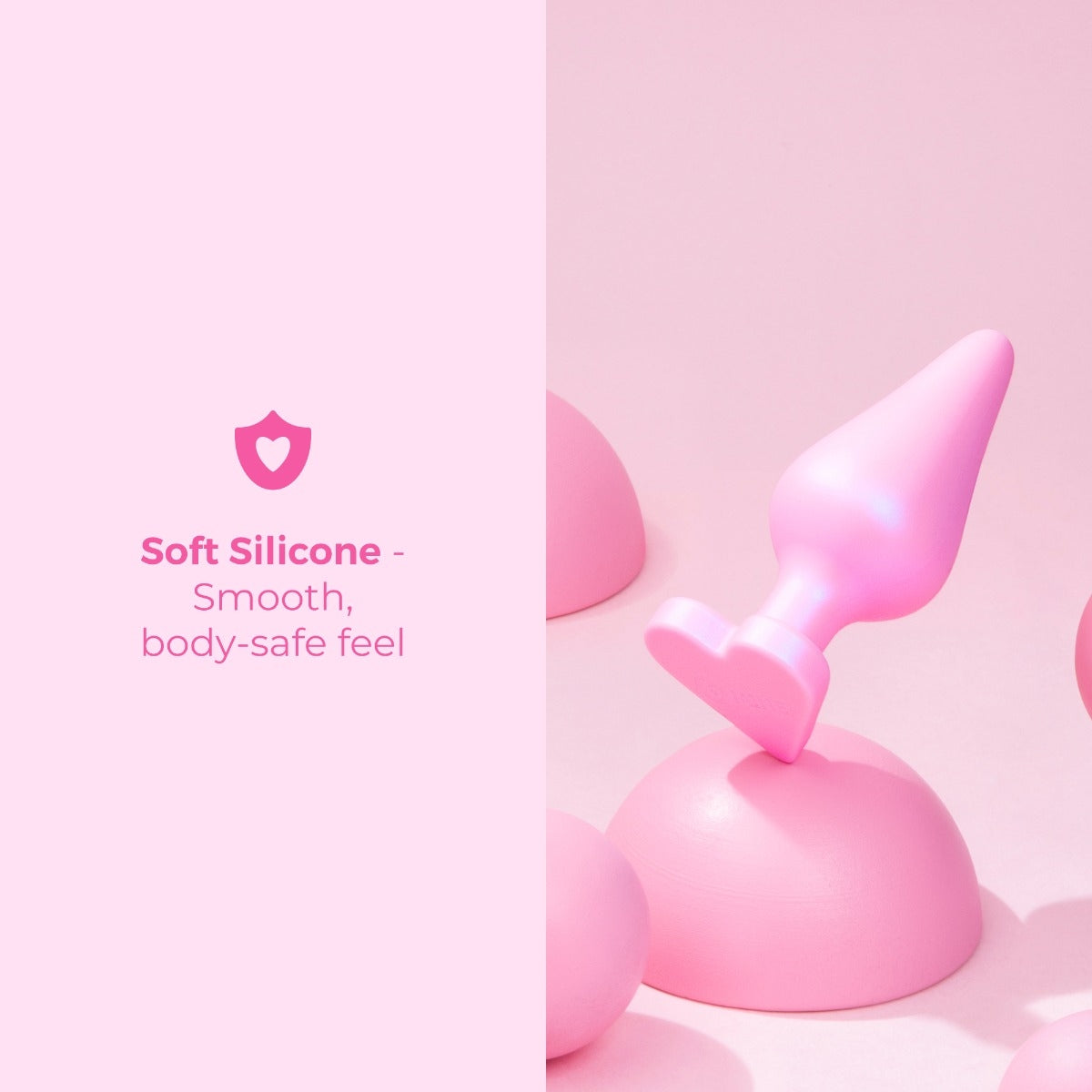b-Vibe Butties b-Mine Silicone Butt Plug — 3.5" Heart Base - BV3041