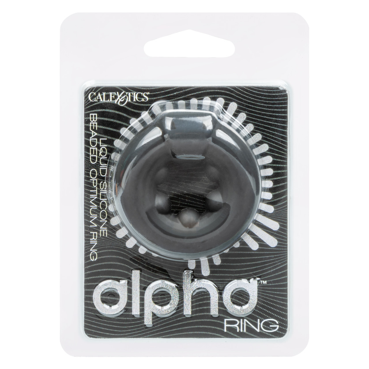 CalExotics Alpha Liquid Silicone Beaded Optimum Ring — 1 in Black - SE1491052