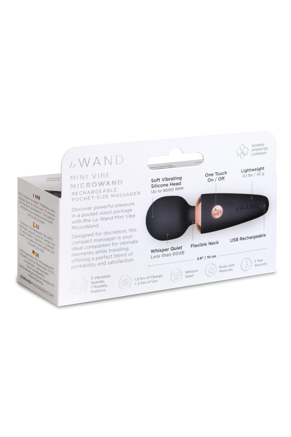 LE Wand Mini MicroWand Pocket Vibrator — Black - LW7971