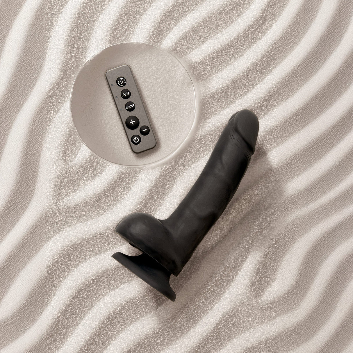STRAP-ON-ME Rotating & Vibrating Realistic Dildo L — Black - SM7555
