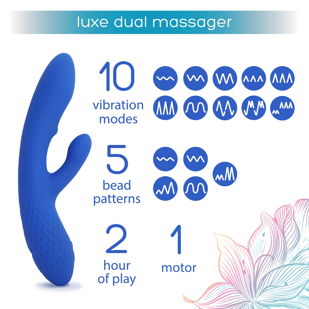 plusOne Dual Luxe Dual Massager — G-Spot & Clitoral Stimulator - PO6734