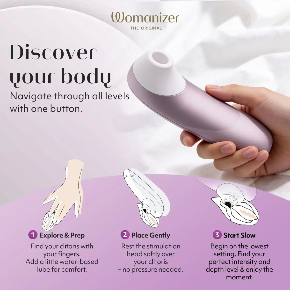 Womanizer Pro Clitoral Stimulator — Lilac, 11 Intensities - WZ3314