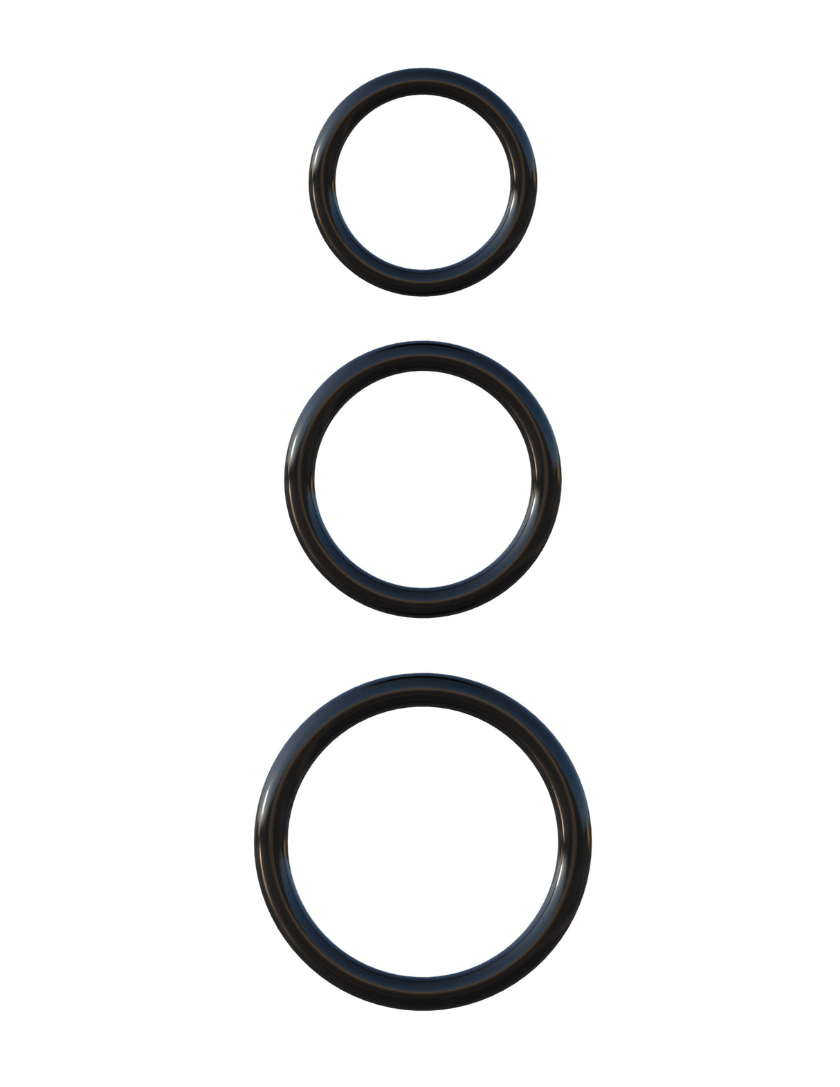 Pipedream Fantasy C-Ringz Silicone 3-Ring Stamina Set — Black - PD5912-23