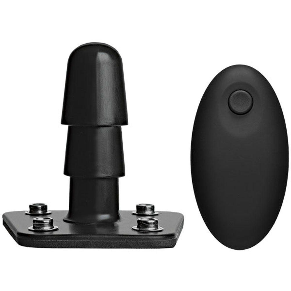Doc Johnson Vac-U-Lock Supreme Harness with Vibrating Plug — Black - DJ1090-25-BX