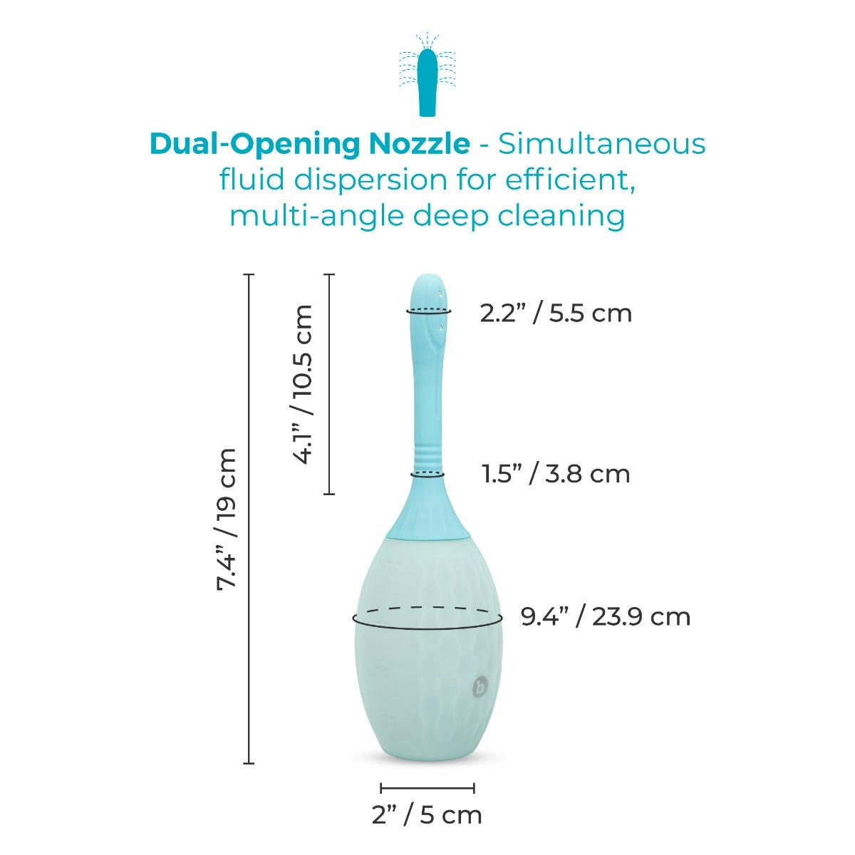 b-Vibe Silicone FlexFlow Douche — Dual-Opening Nozzle - BV2255