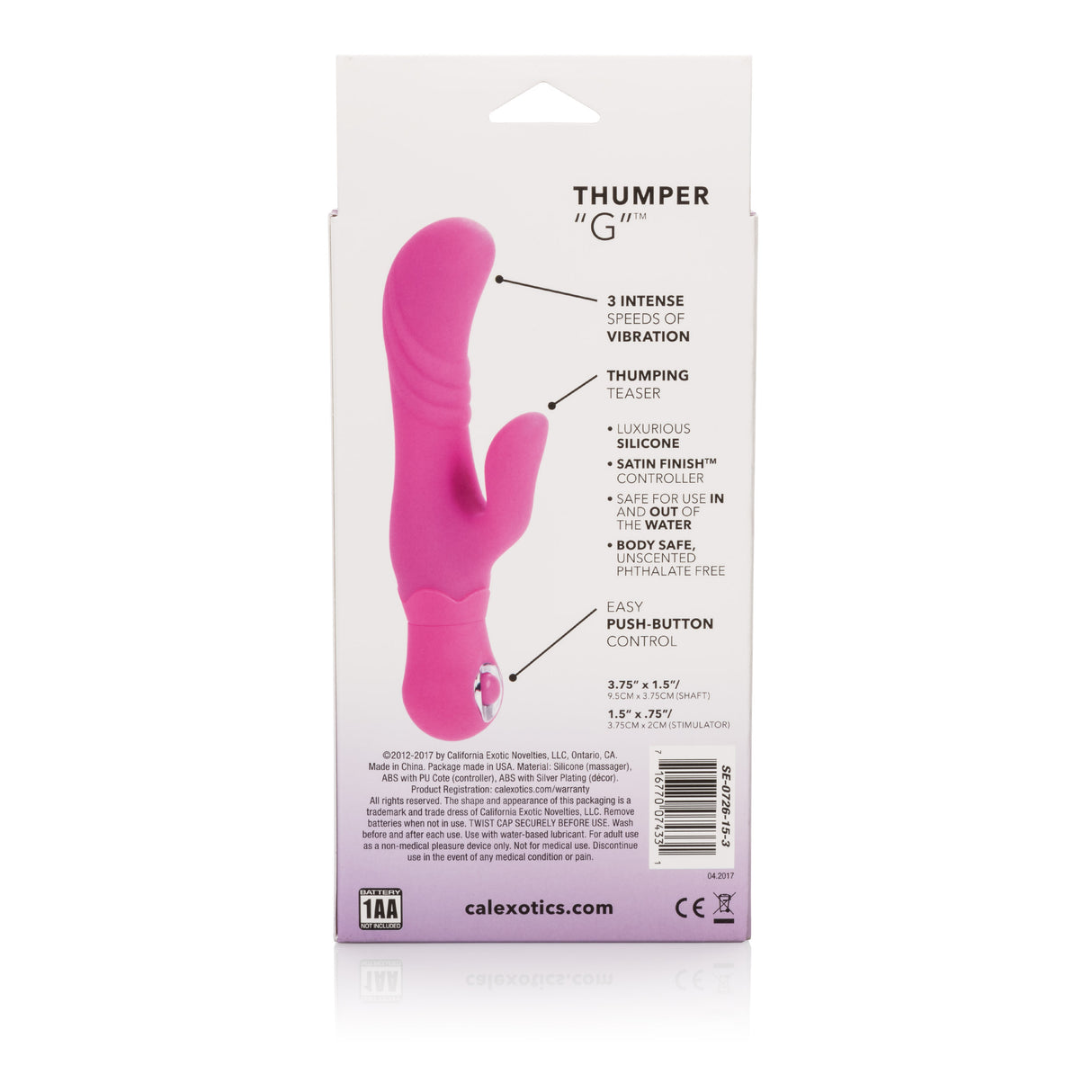 CalExotics Posh Thumper G Dual Silicone Massager — Pink - SE0726153