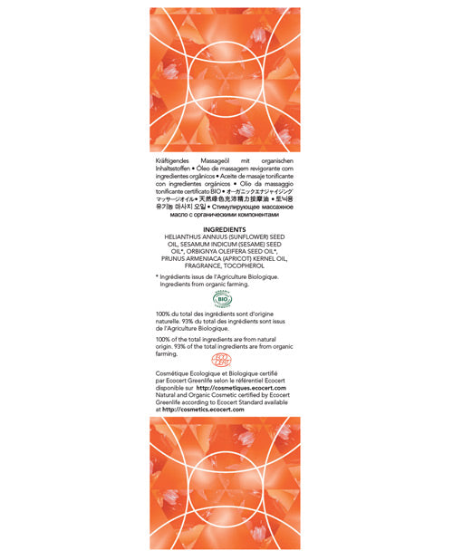EXSENS of Paris Organic Massage Oil w/Stones - Carnelian Apricot by Exsens
