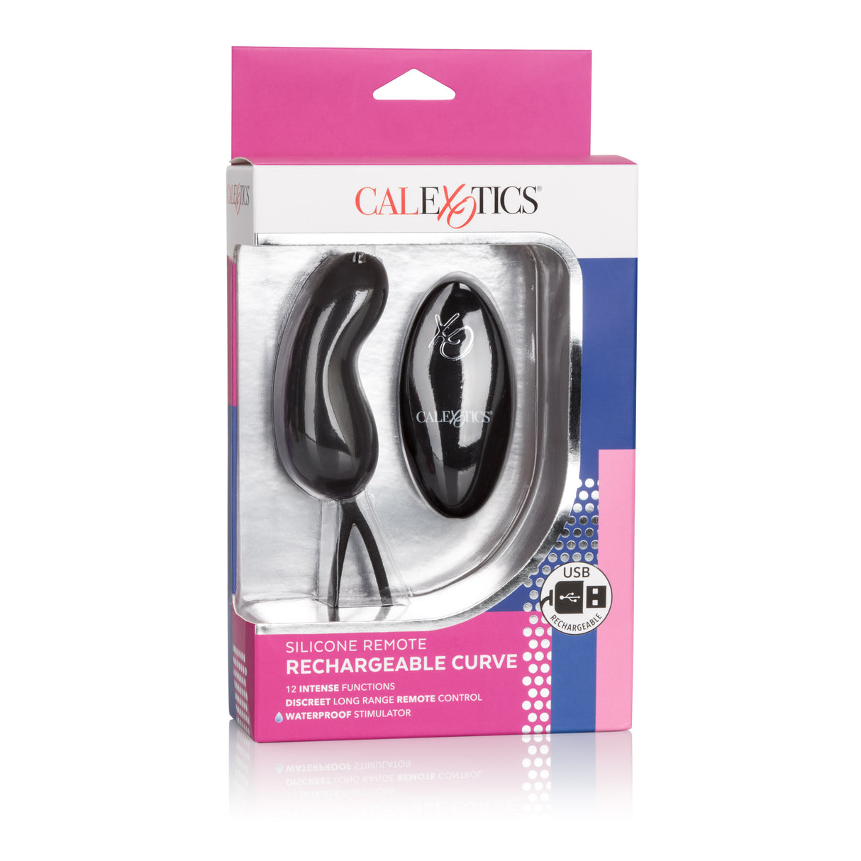 CalExotics Silicone Remote Rechargeable Curve Mini Massager — Black - SE0077403