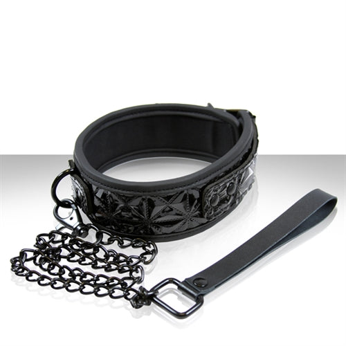 nsnovelties Sinful Black Adjustable Collar & Leash - NSN1222-13
