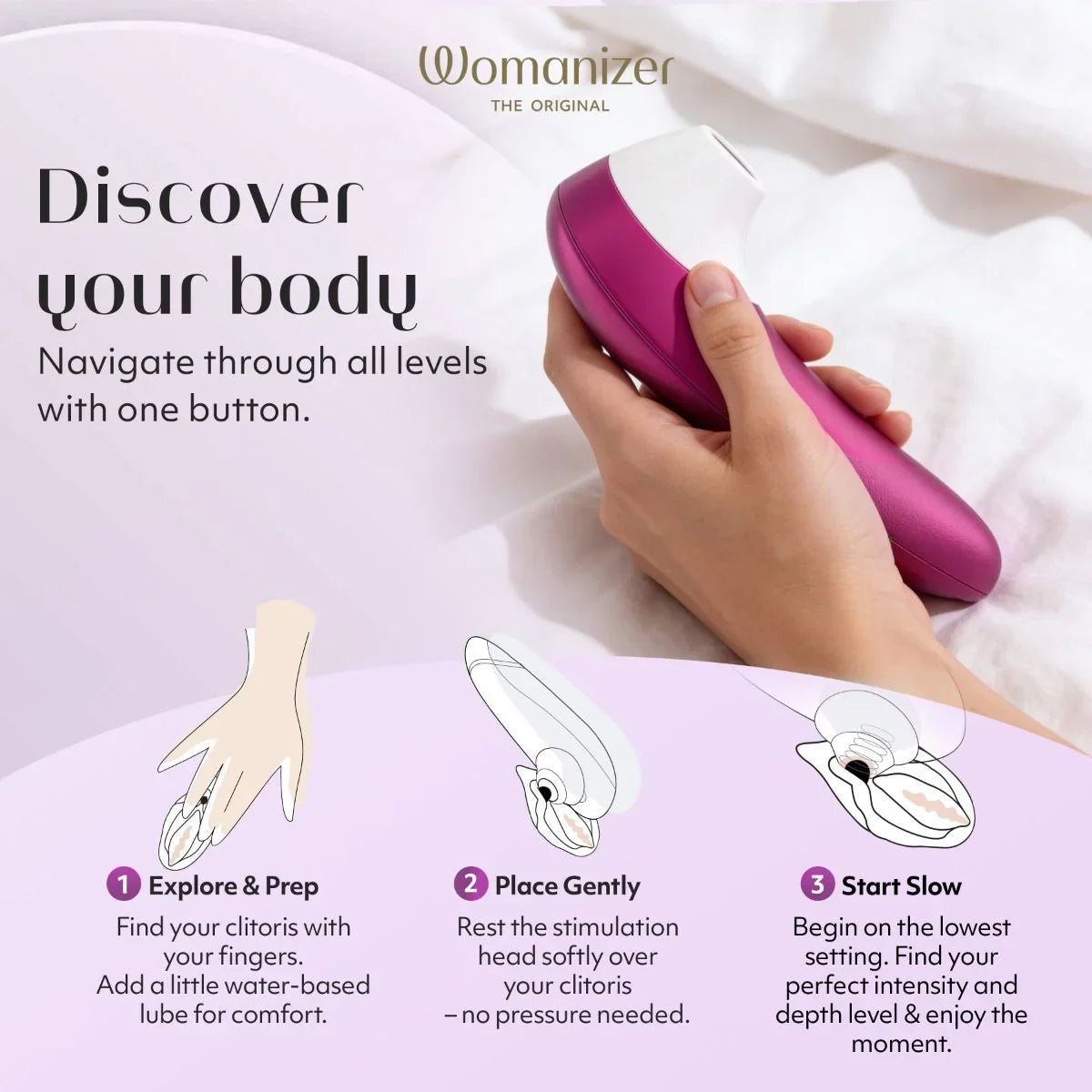 Womanizer Pro Clitoral Stimulator — Vibrant Pink - WZ6872