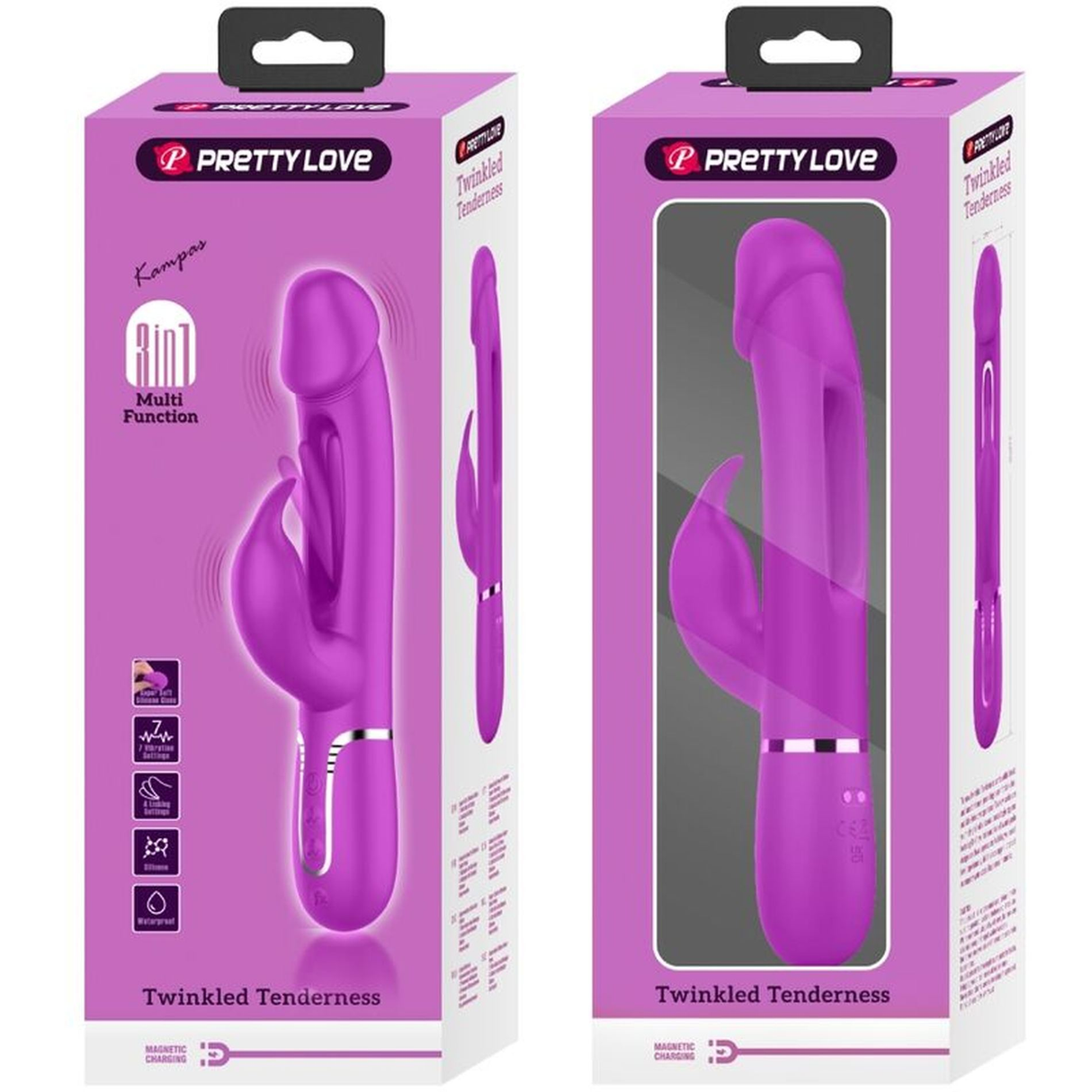 Pretty Love Twinkled Tenderness Kampas Rabbit Vibrator — Fuchsia - BW-500025