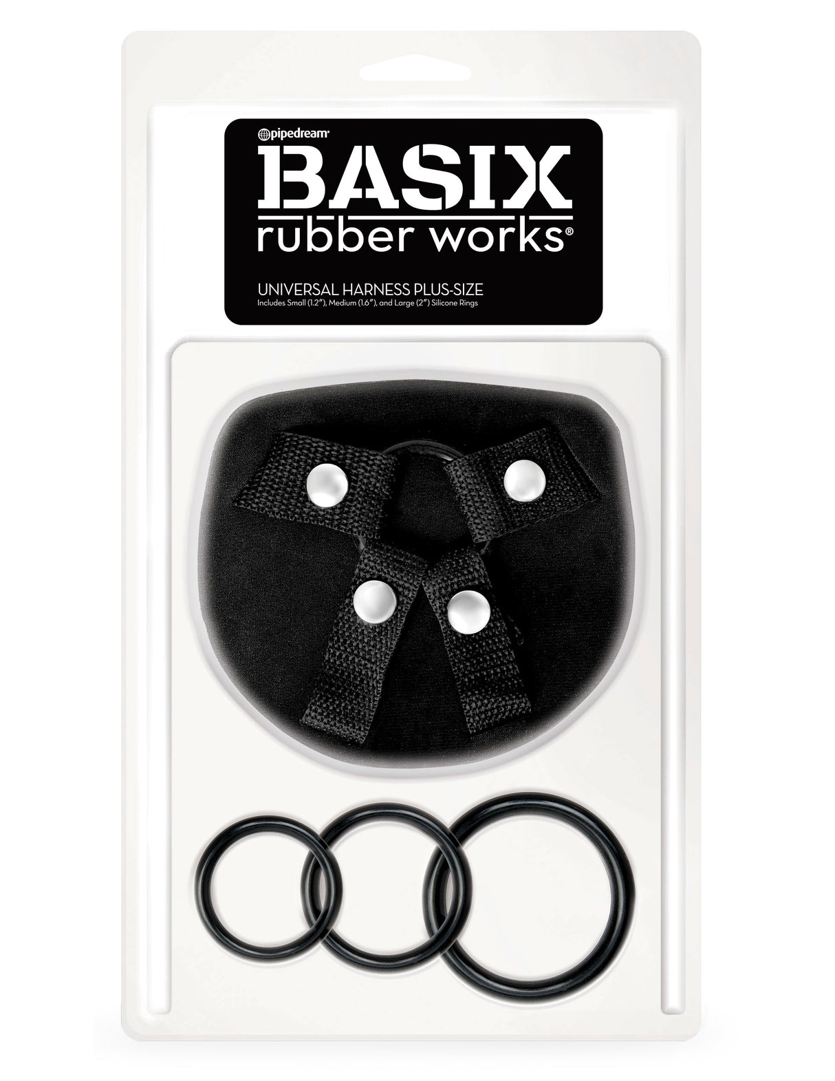 Pipedream Basix Plus-Size Universal Harness with 3 Silicone Rings - PD4320-02