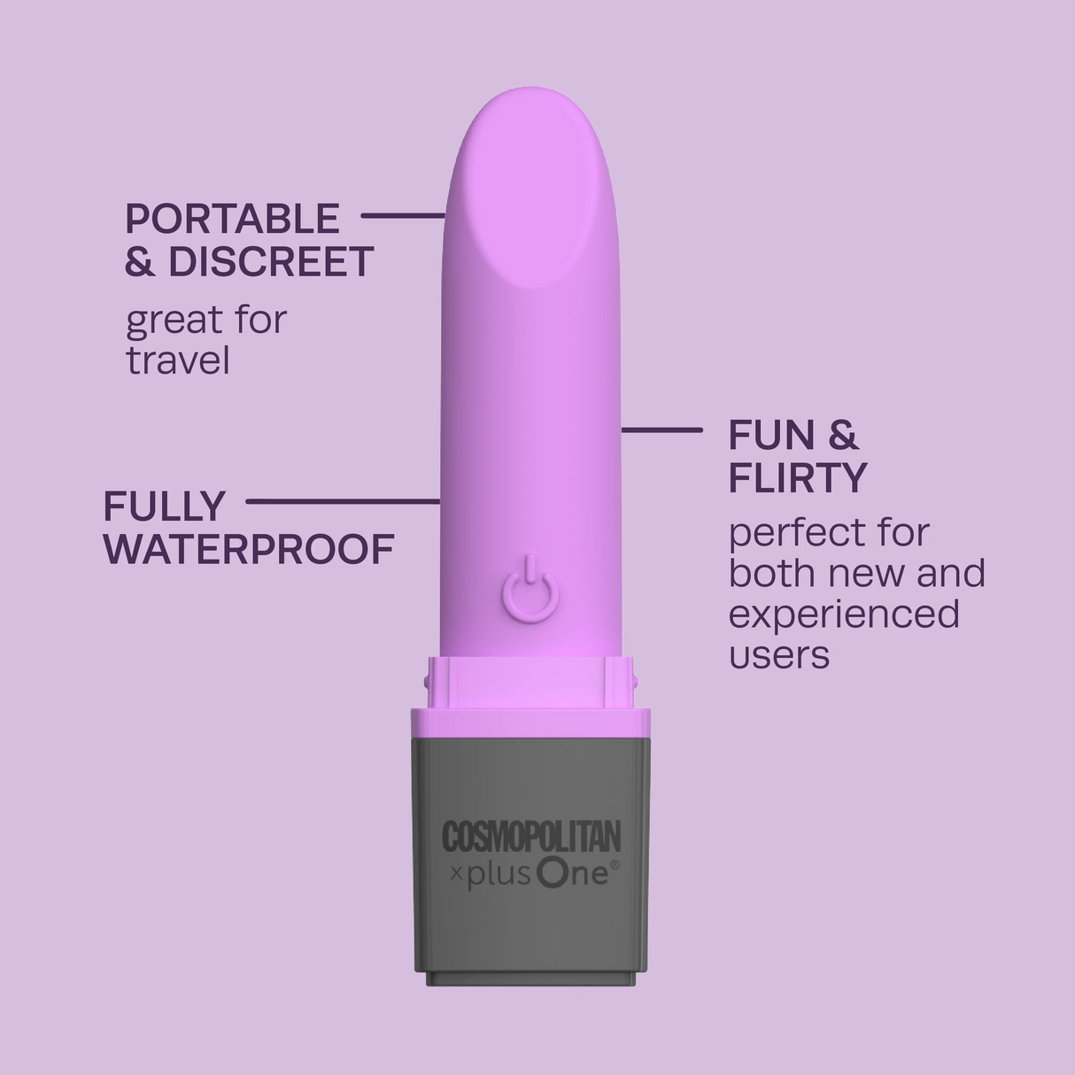 plusOne Read My Lipstick Vibe — Cosmo Lipstick-Style Vibrator - PO6890